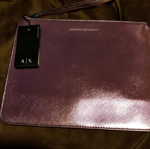 Armani Exchange Fucsia Metallic Pouch - Picture 3 of 5